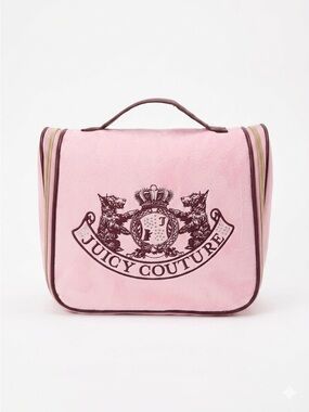 Juicy Couture Pink Velour Hanging Cosmetic Bag - NWT - Scottie Dog & Crown